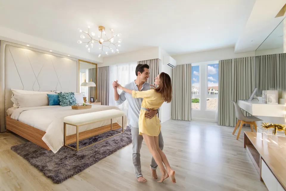 Bright representative bedroom interior at Amalfi City di Mare