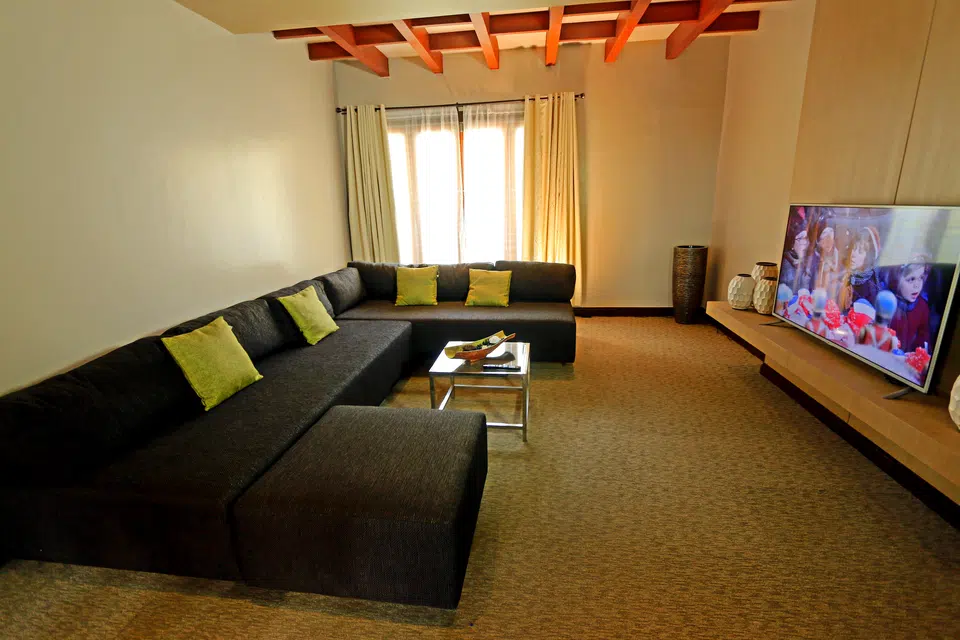 Amalfi indoor entertainment lounge and seating area