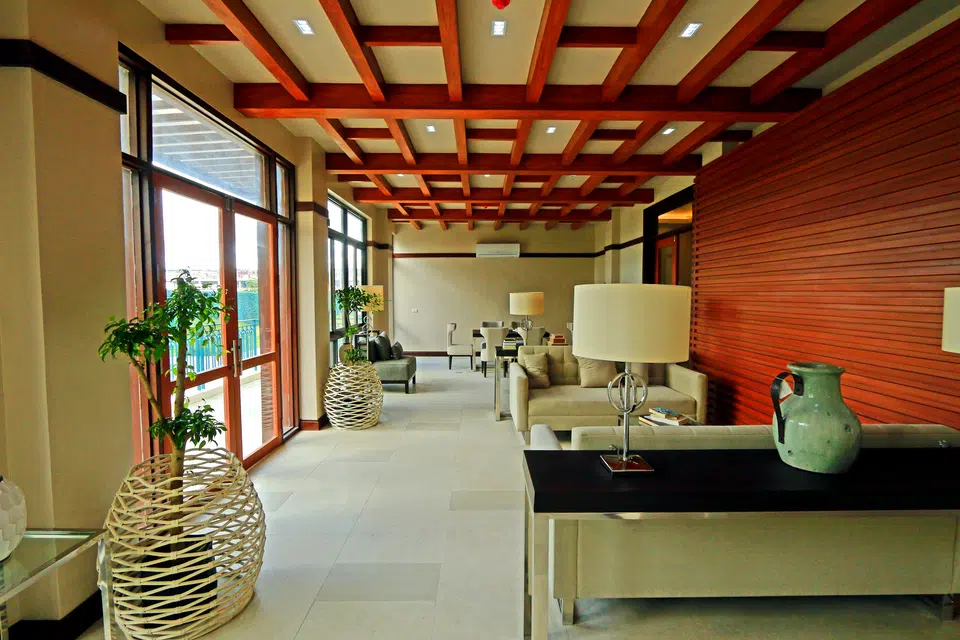Amalfi library and reading room with contemporary seating