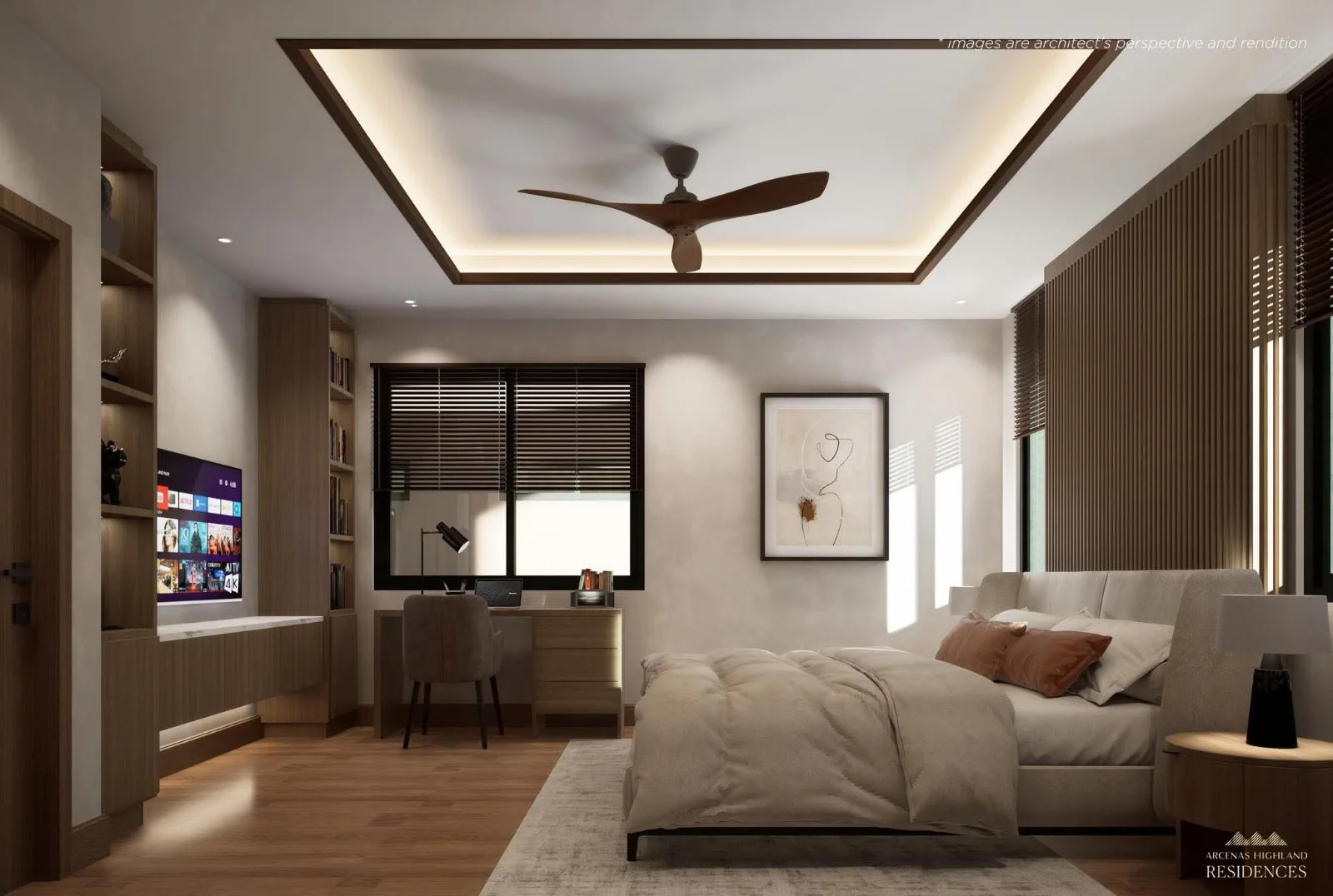 Arcenas Highland Residences bedroom interior perspective