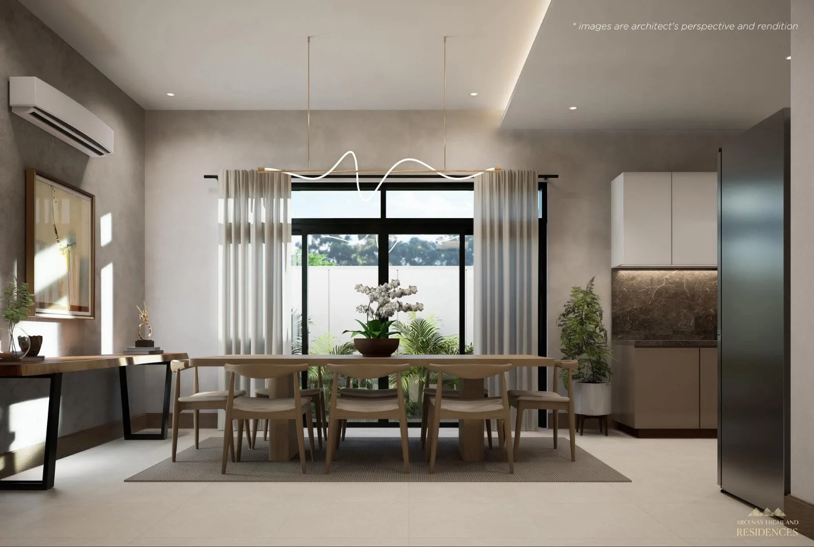 Arcenas Highland Residences dining area interior perspective