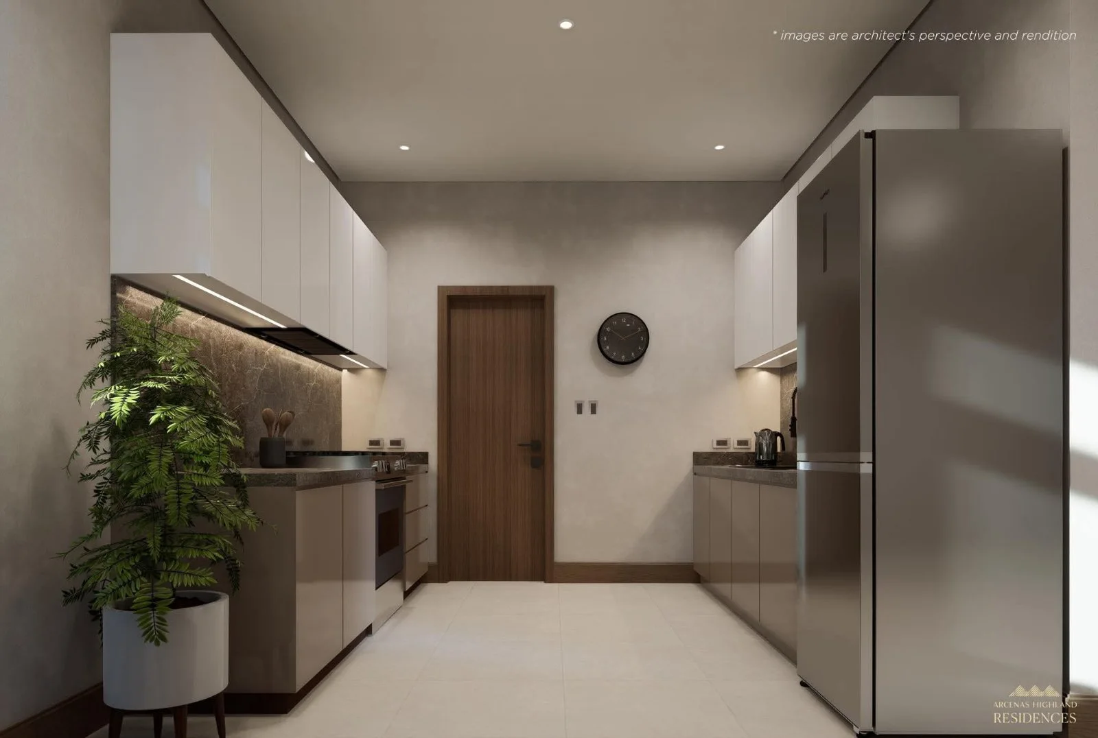 Arcenas Highland Residences kitchen interior perspective