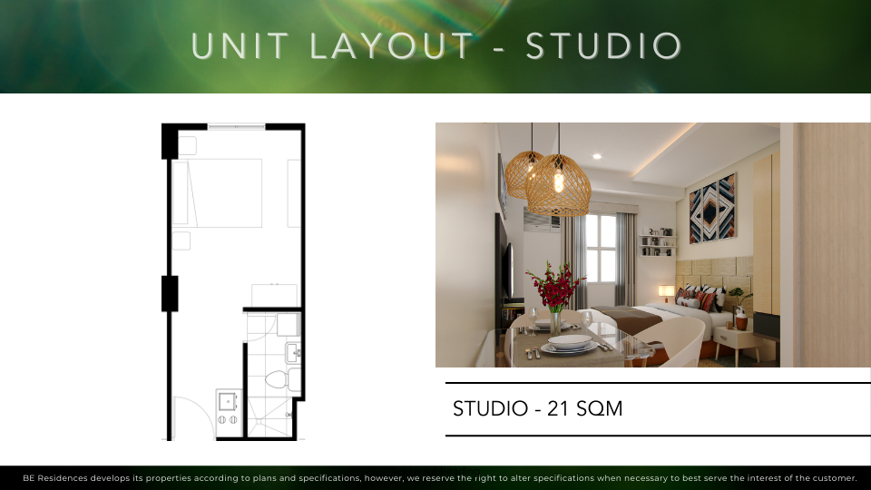 Balai in Cordova studio unit floor plan
