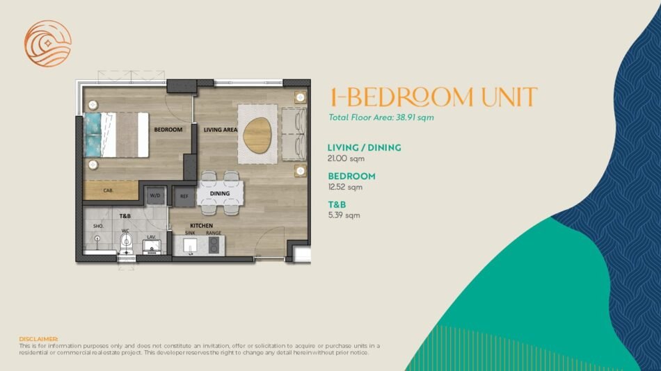 Costa Mira 1 bedroom unit floor plan