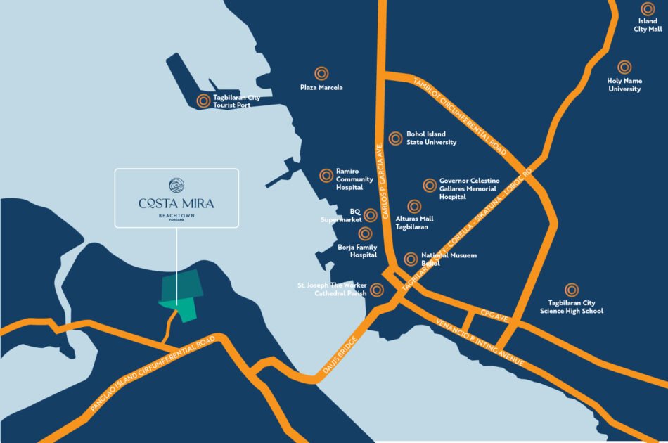 Costa Mira vicinity map — Brgy. Totolan, Dauis, Panglao Island, Bohol