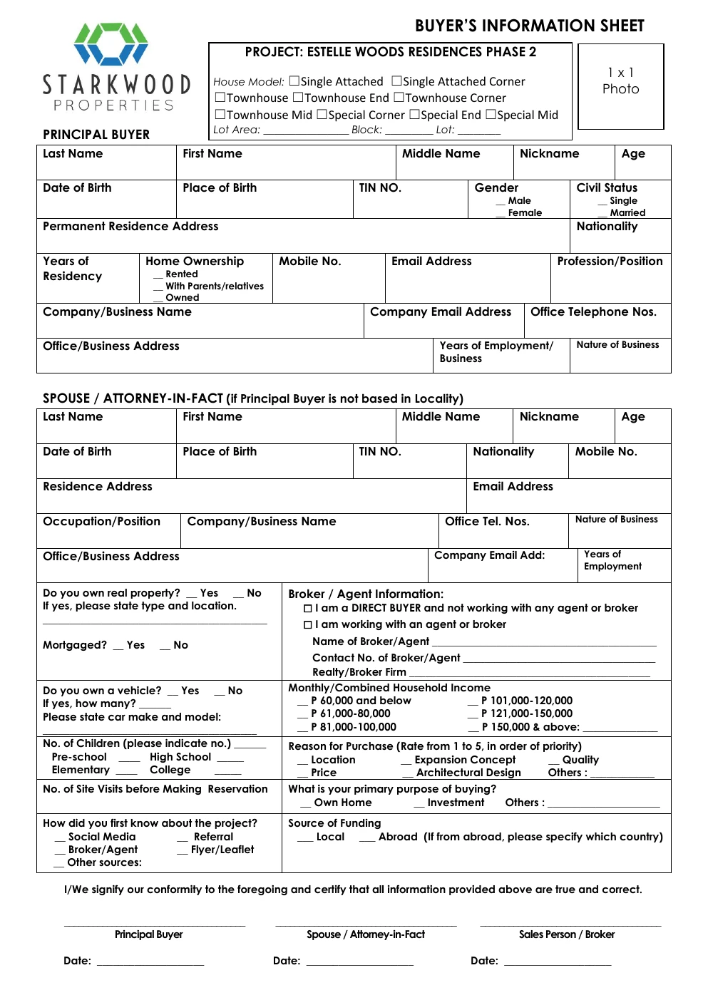 Buyer's Information Sheet v.2025