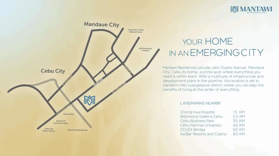 Mantawi Residences location map - Ouano and F.E. Zuellig Ave., Mandaue City