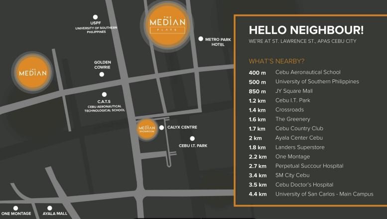 The Median Flats vicinity map — Apas, Lahug, Cebu City