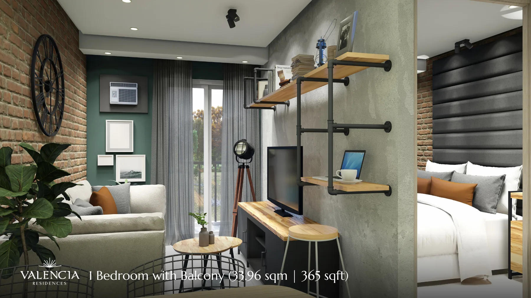Valencia 33.96 sqm one-bedroom sample interior