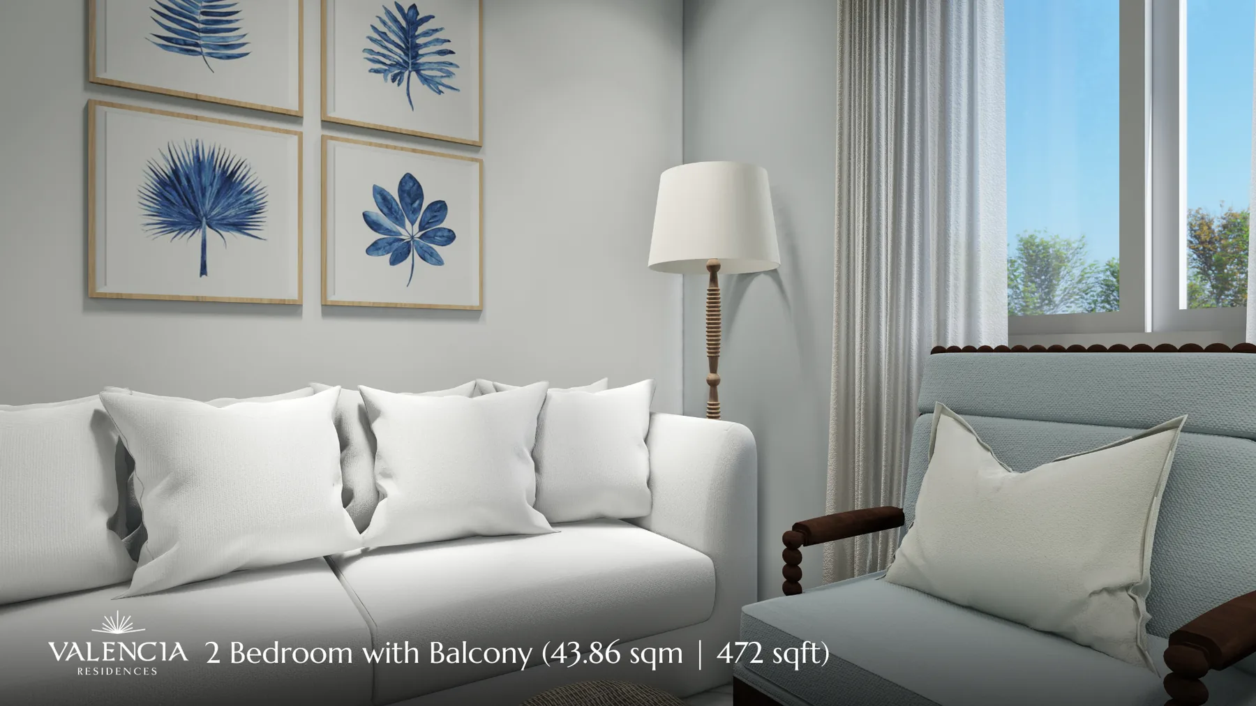 Valencia 43.86 sqm two-bedroom sample interior