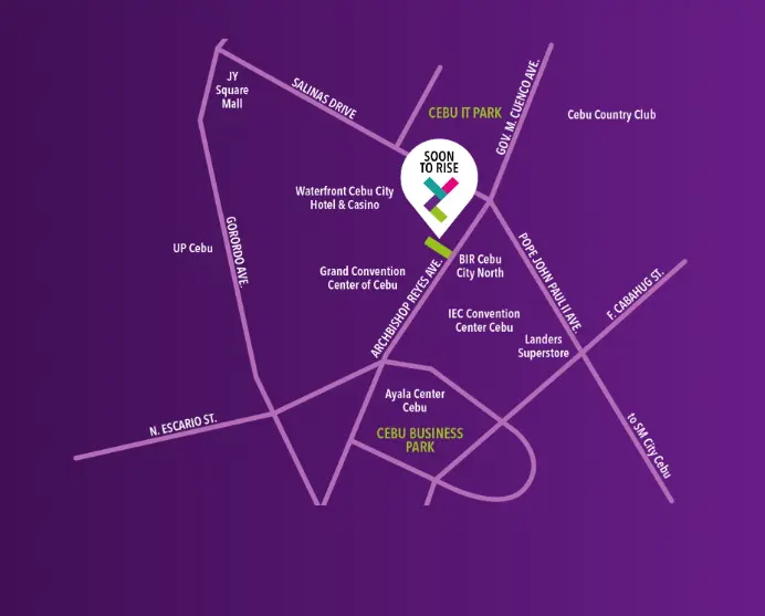 Vertex Central vicinity map - Archbishop Reyes Ave., Cebu City