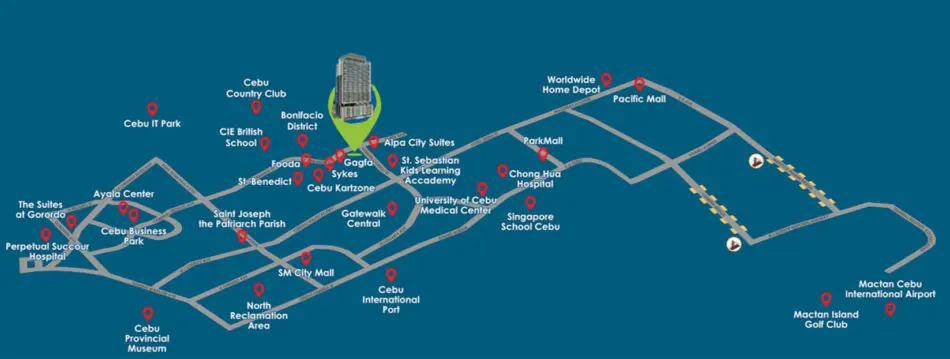 Vitale Suites vicinity map - cor. F. Cabahug St., Hernan Cortes, Mandaue City