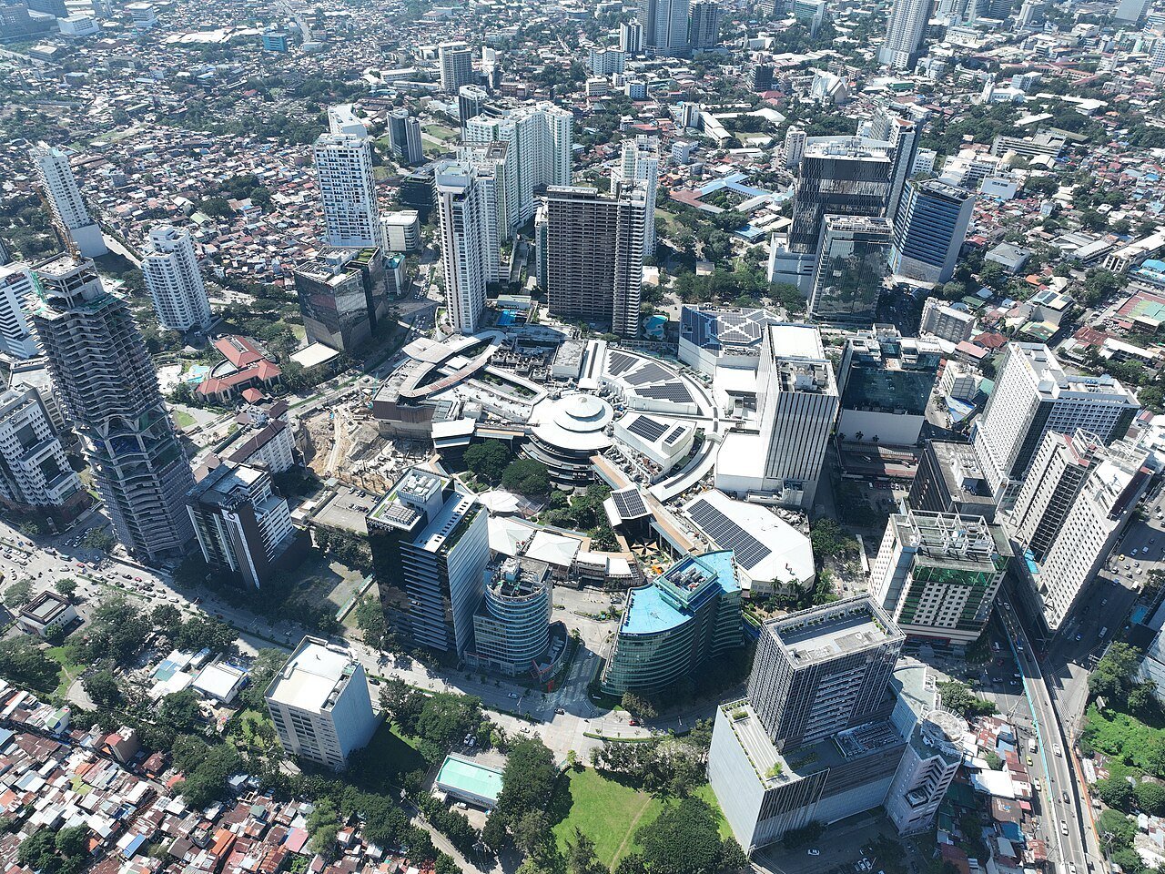 Aerial view of Cebu urban development and business districts