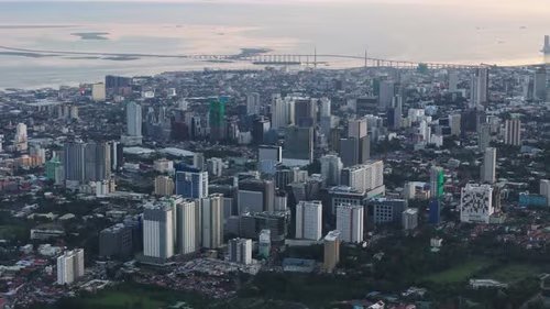 Elevated overview of Cebu city development and the surrounding coastline