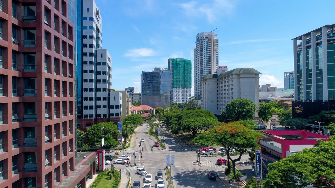 Street-level view of a major Cebu urban business district
